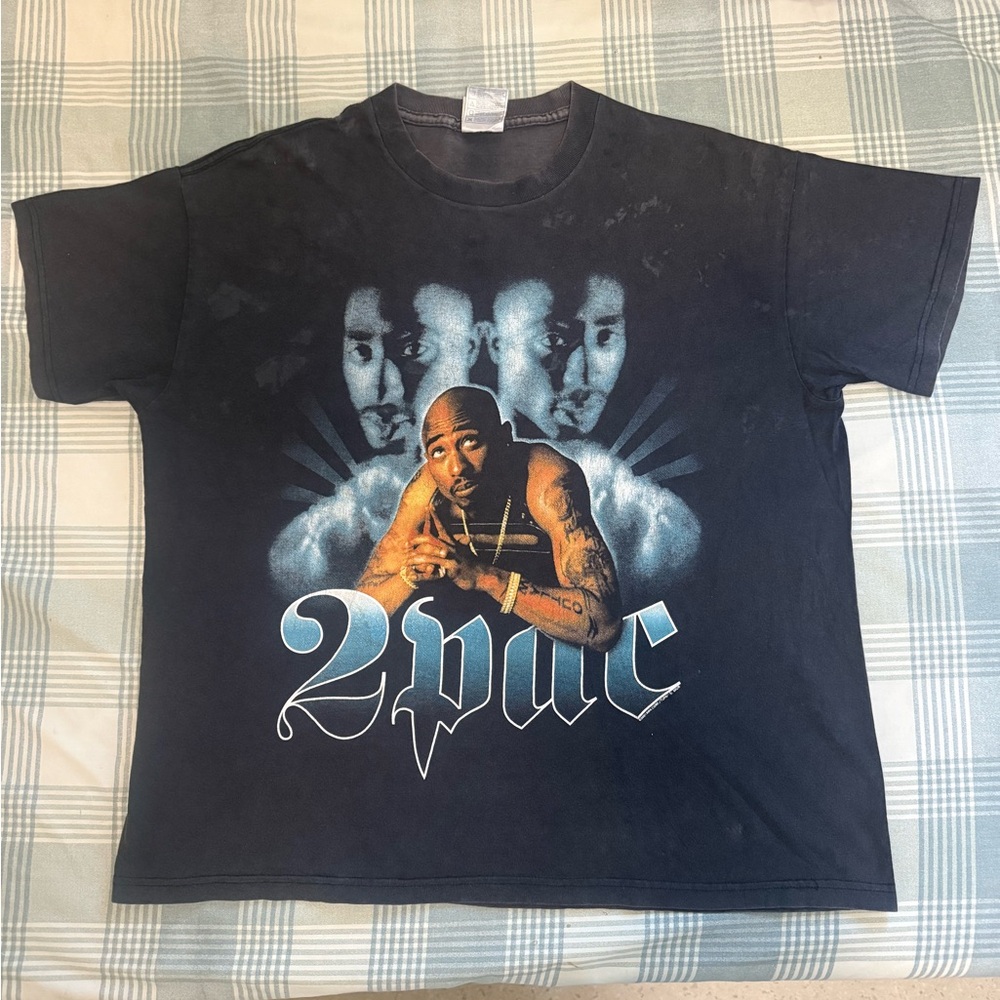 2Pac Graphic Tee - Black and Blue
